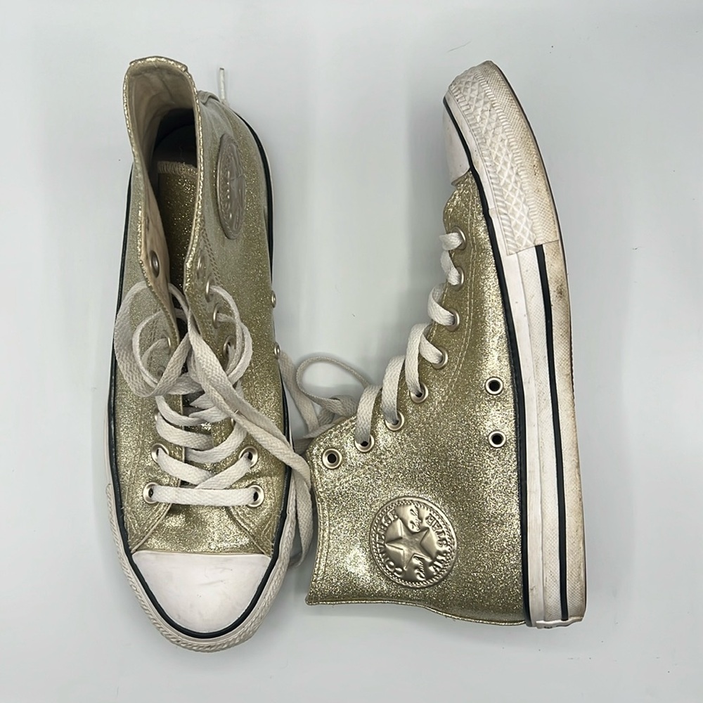 High Top Converse Gold Glitter